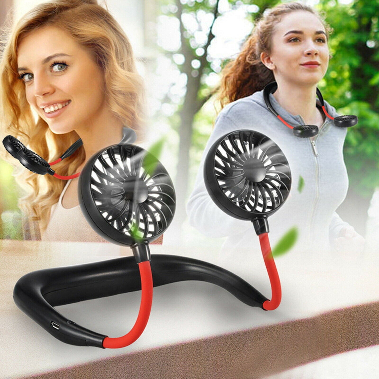 Neck Fan | Rechargeable, 3-Speed Wearable Cooler for Sports, Kitchen & Travel